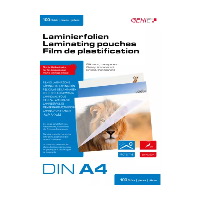 Genie Laminovací fólie A4 80 mic. 100 ks
