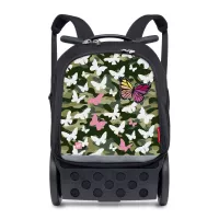 Školní a cestovní batoh na kolečkách Nikidom Roller UP Butterfly camo (19 l), Černý