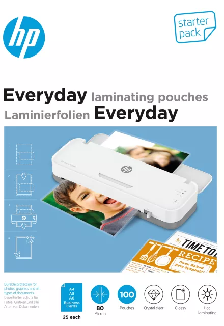 Laminovací fólie HP Everyday Starter Set 80 Micron, 100 ks