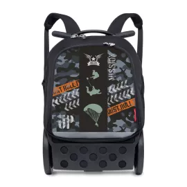 Školní a cestovní batoh na kolečkách Nikidom Roller UP XL Camo (27 l), Černý