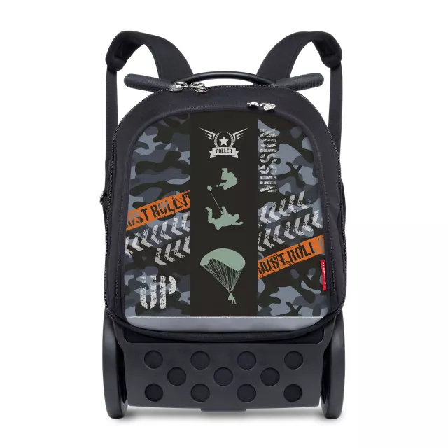 Školní a cestovní batoh na kolečkách Nikidom Roller UP XL Camo (27 l), Černý