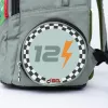 Školní a předškolní batoh Nikidom Roller GO Race Car 15L, šedo-zelený