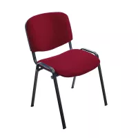 Konferenční židle Rocada 965/2, stohovatelná, červený látkový sedák a opěradlo